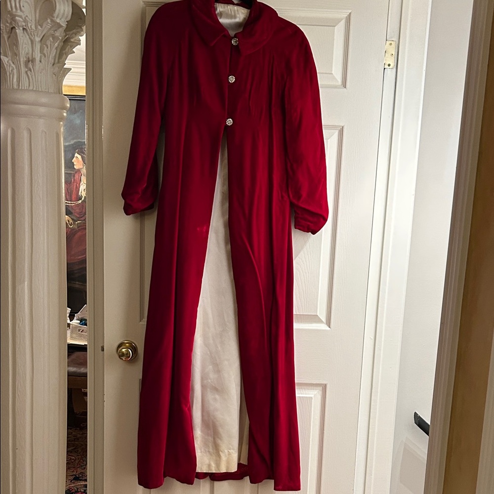 Red Long Coat with White Lining